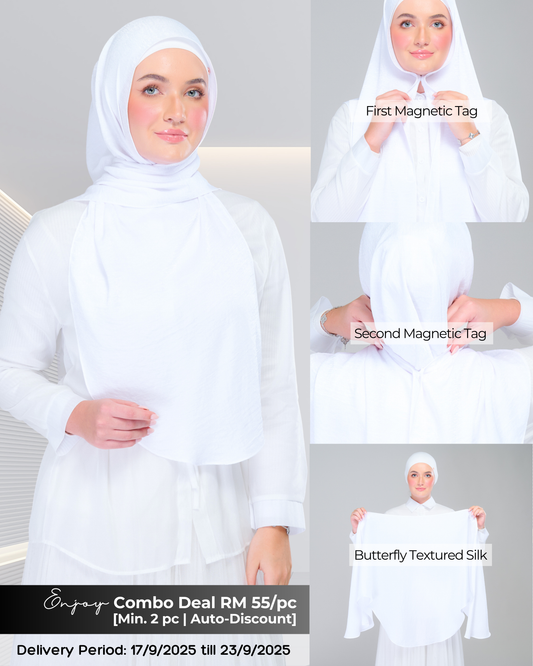 Instant Tag n' Go Butterfly | Textured Silk in Pure White