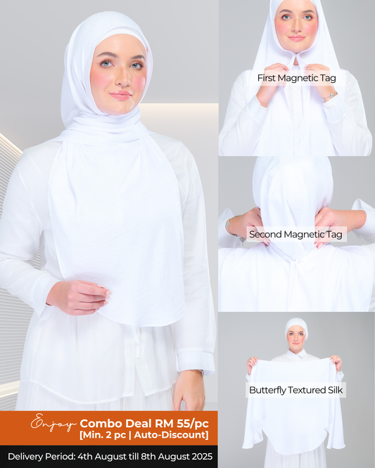 Instant Tag n' Go Butterfly | Textured Silk in Pure White