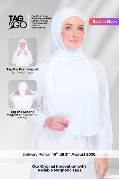 Instant Tag n' Go Shawl | Textured Silk in Pure White