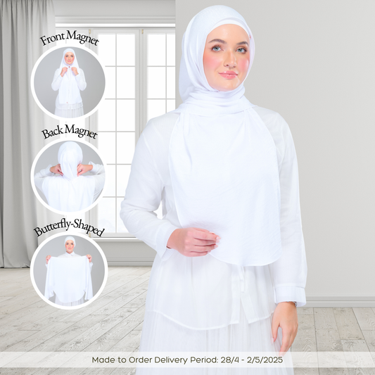 [As-Is] Instant Tag n' Go Butterfly | Textured Silk in Pure White