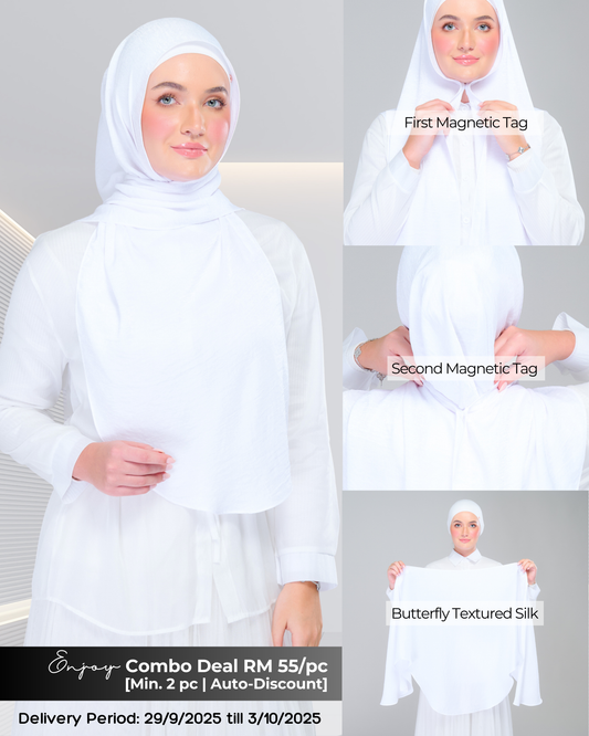 Instant Tag n' Go Butterfly | Textured Silk in Pure White