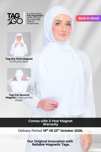 Instant Tag n' Go Shawl | Textured Silk in Pure White