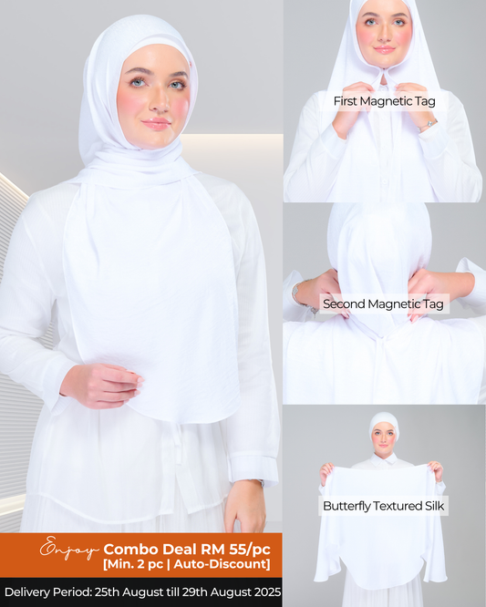 Instant Tag n' Go Butterfly | Textured Silk in Pure White