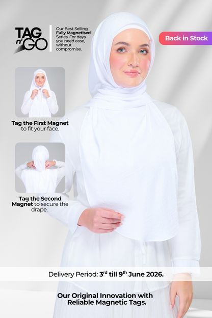 Instant Tag n' Go Shawl | Textured Silk in Pure White