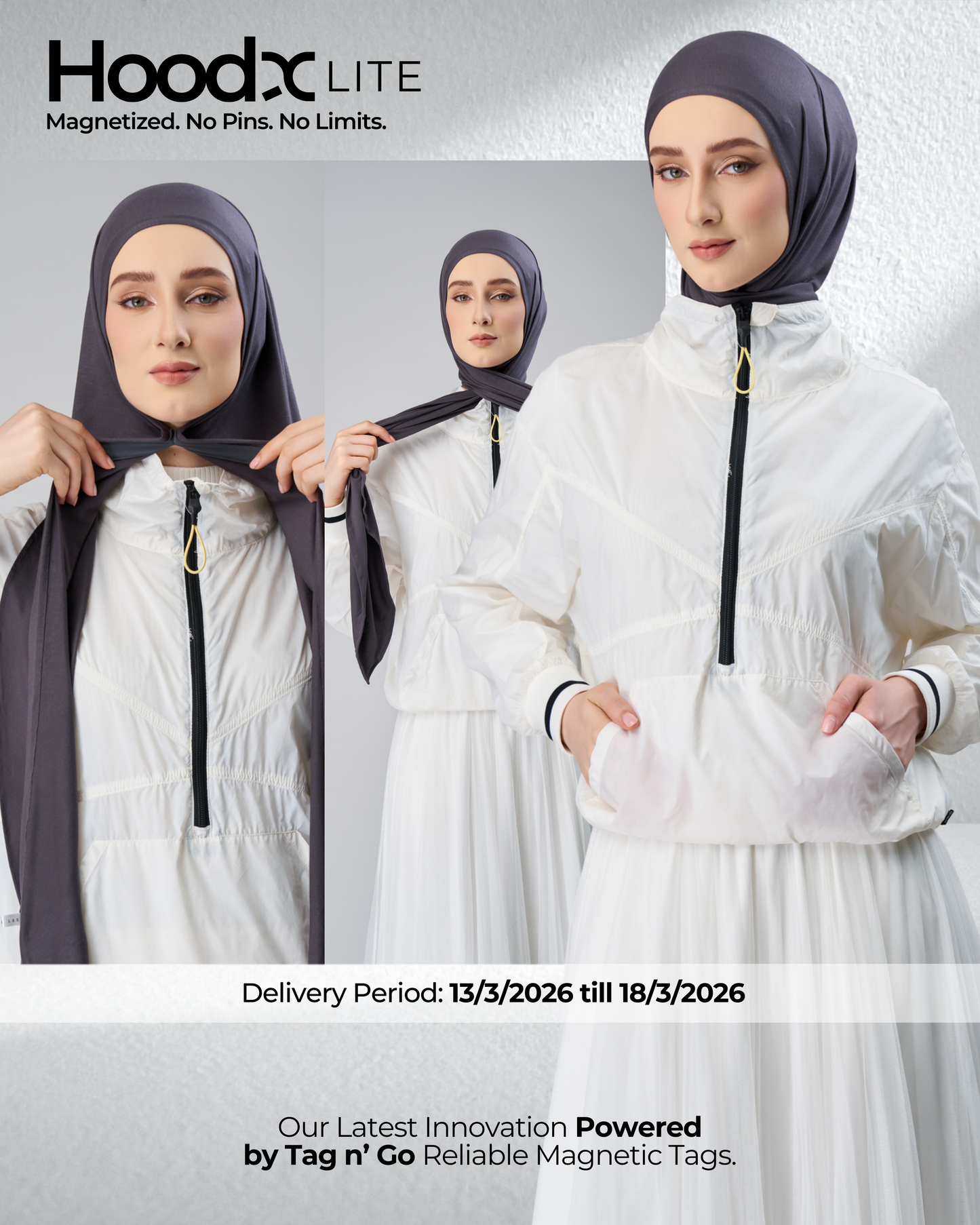 HoodX Lite in the Raven Grey