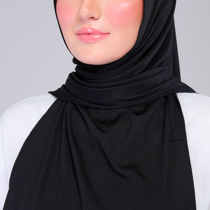 Instant Tag n' Go Shawl | Ribbed Jersey in Black