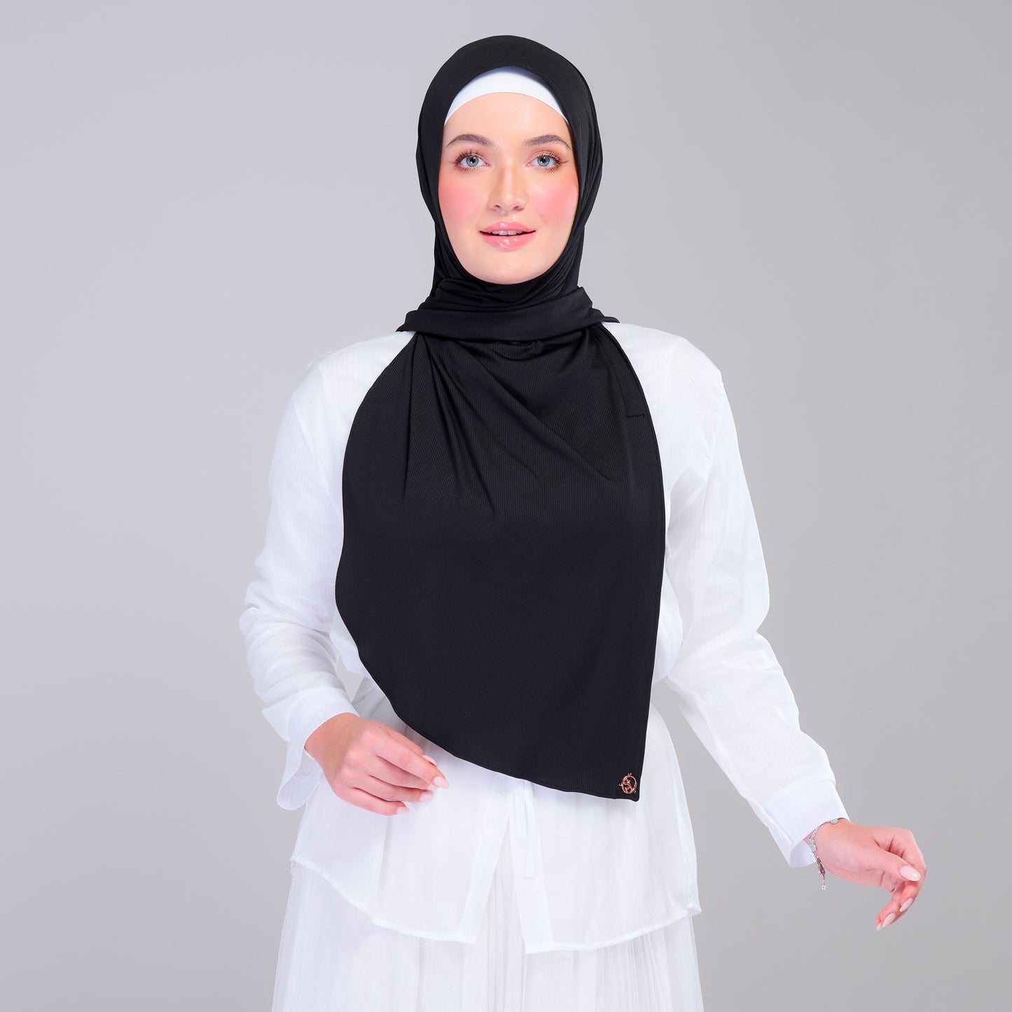 Instant Tag n' Go Shawl | Ribbed Jersey in Black