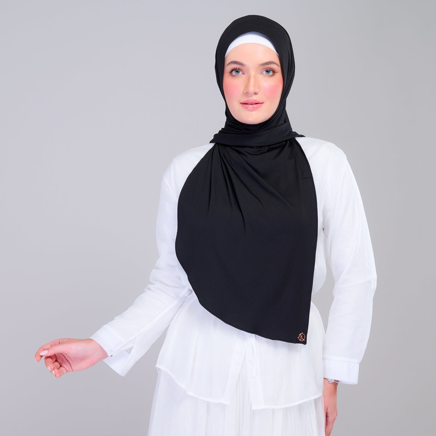 Instant Tag n' Go Shawl | Ribbed Jersey in Black