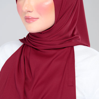[As-Is] Instant Tag n' Go Shawl | Ribbed Jersey in Crimson