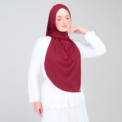 [As-Is] Instant Tag n' Go Shawl | Ribbed Jersey in Crimson