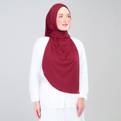 [As-Is] Instant Tag n' Go Shawl | Ribbed Jersey in Crimson