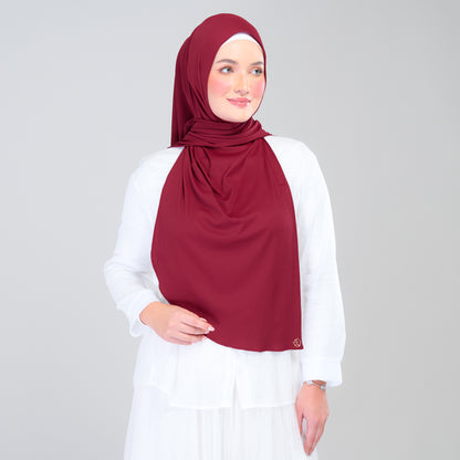 [As-Is] Instant Tag n' Go Shawl | Ribbed Jersey in Crimson