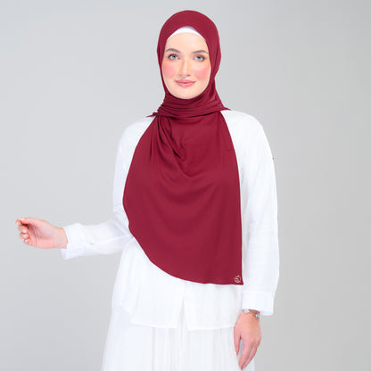 [As-Is] Instant Tag n' Go Shawl | Ribbed Jersey in Crimson