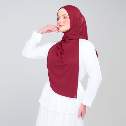 [As-Is] Instant Tag n' Go Shawl | Ribbed Jersey in Crimson