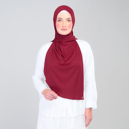 [As-Is] Instant Tag n' Go Shawl | Ribbed Jersey in Crimson