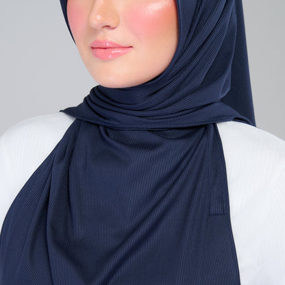 Instant Tag n' Go Shawl | Ribbed Jersey in Deep Blue