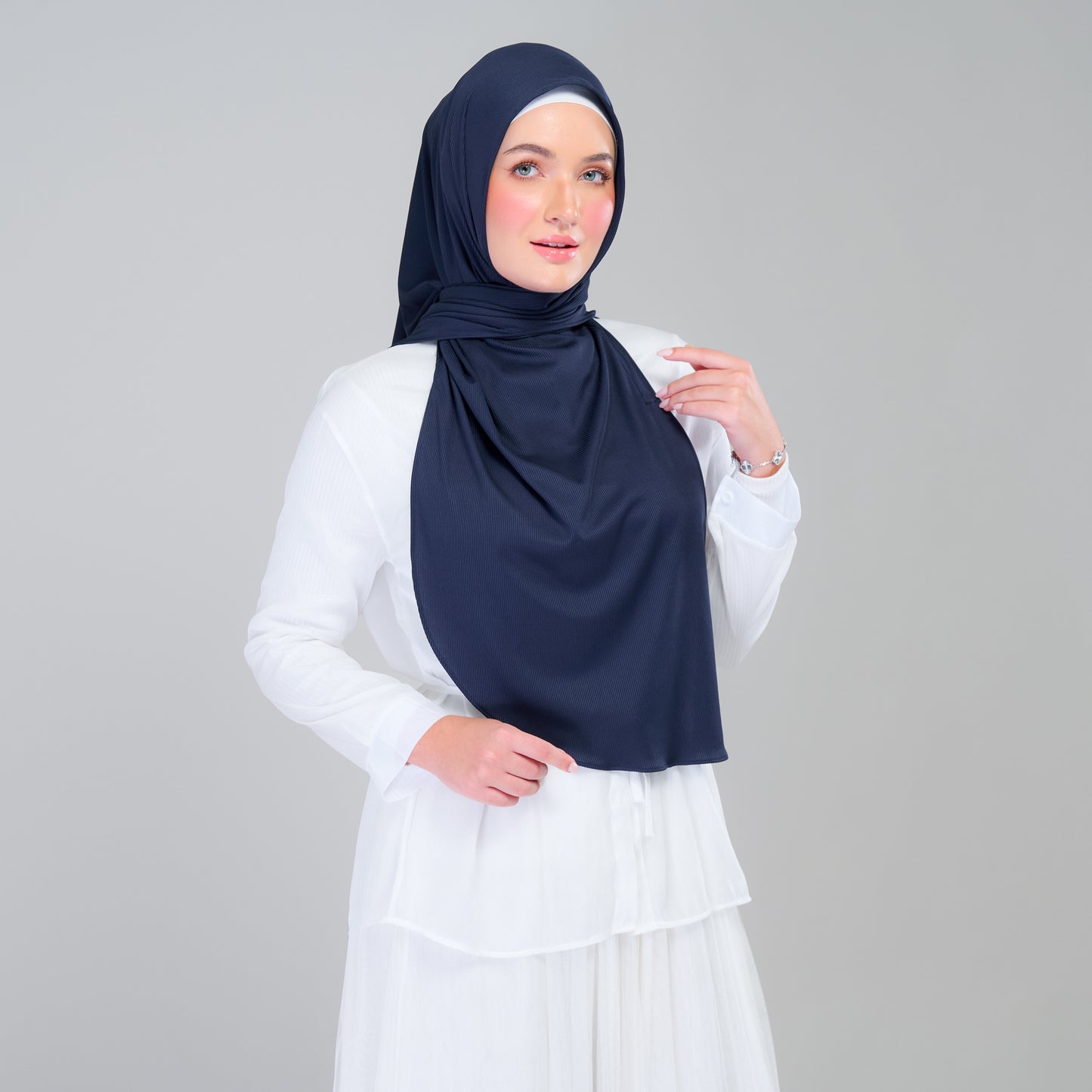 Instant Tag n' Go Shawl | Ribbed Jersey in Deep Blue