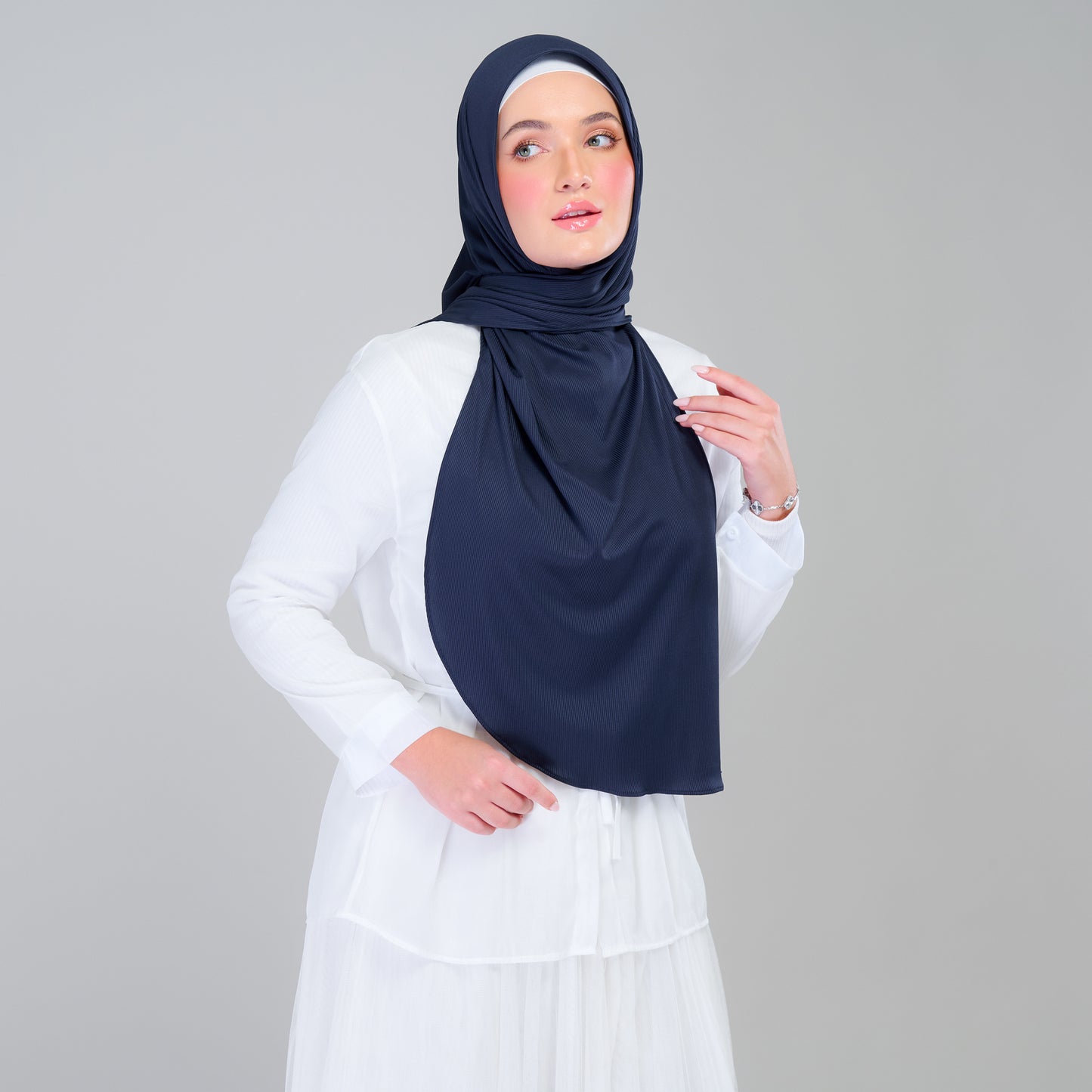 Instant Tag n' Go Shawl | Ribbed Jersey in Deep Blue