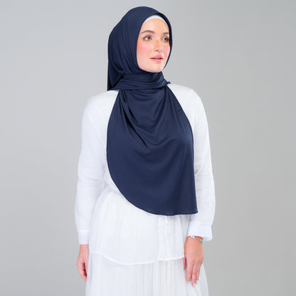 Instant Tag n' Go Shawl | Ribbed Jersey in Deep Blue