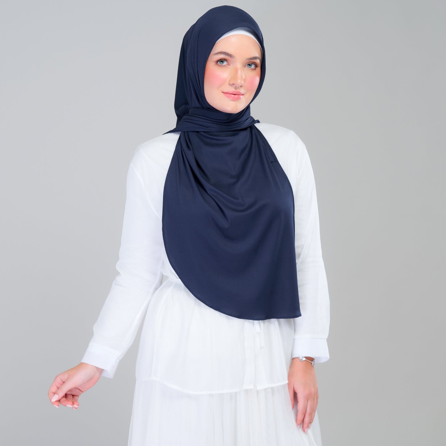 Instant Tag n' Go Shawl | Ribbed Jersey in Deep Blue