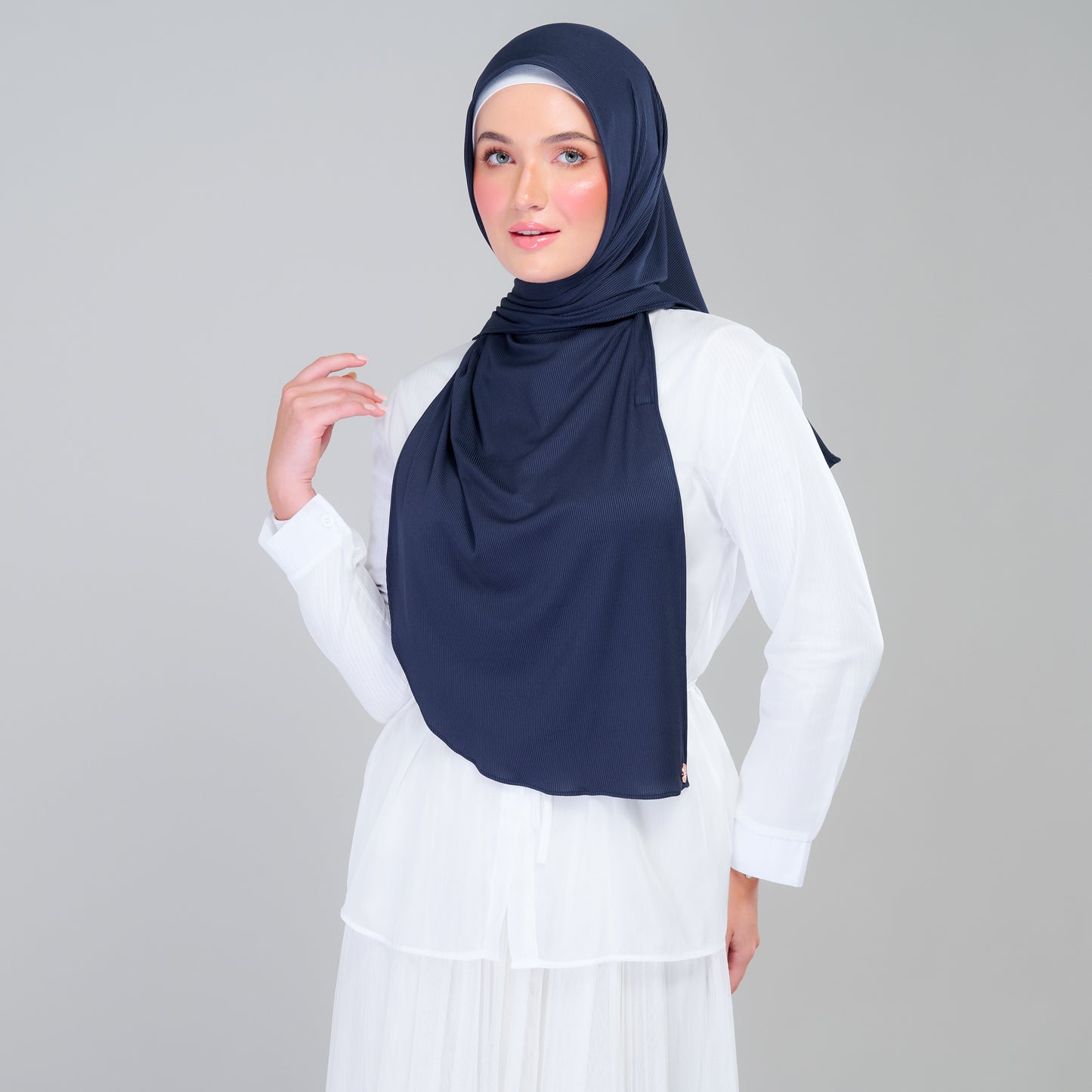 Instant Tag n' Go Shawl | Ribbed Jersey in Deep Blue