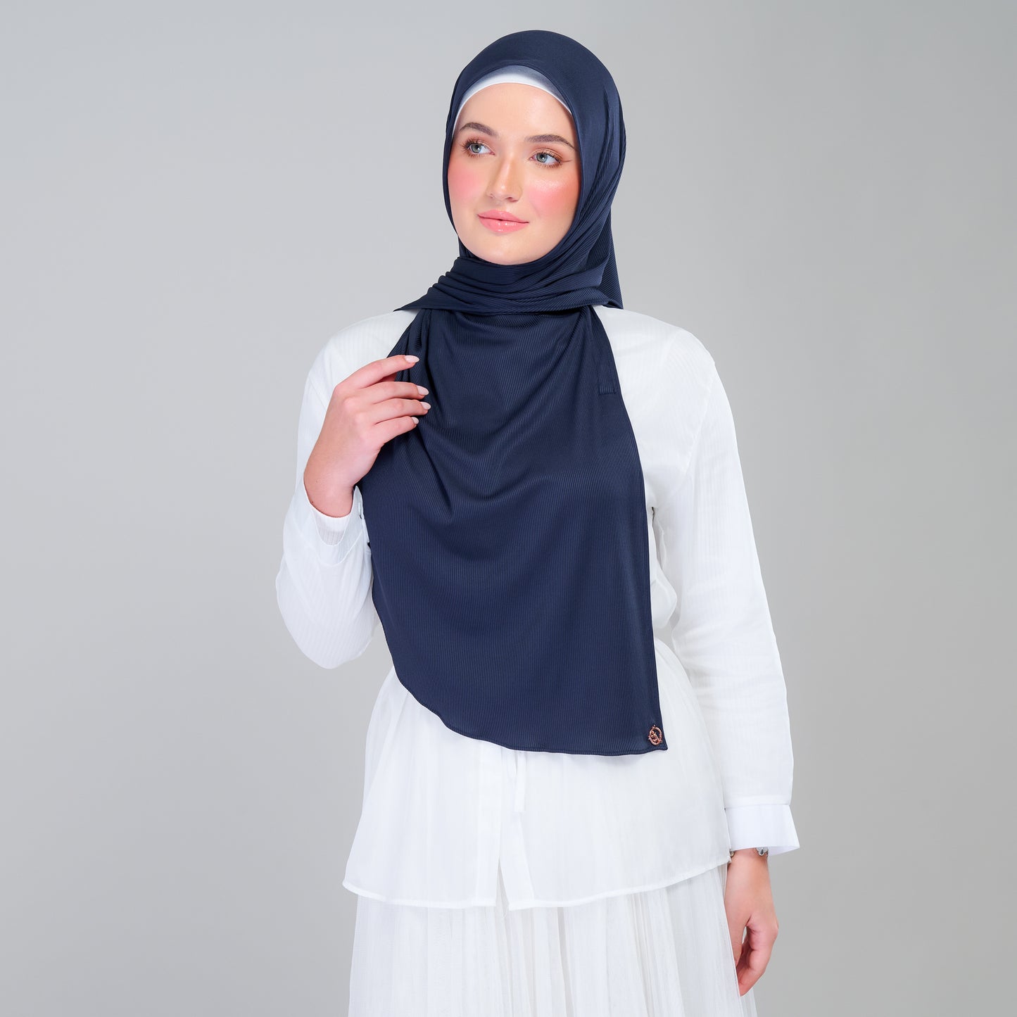 Instant Tag n' Go Shawl | Ribbed Jersey in Deep Blue