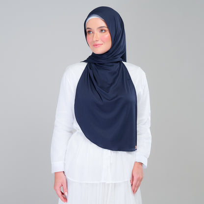 Instant Tag n' Go Shawl | Ribbed Jersey in Deep Blue