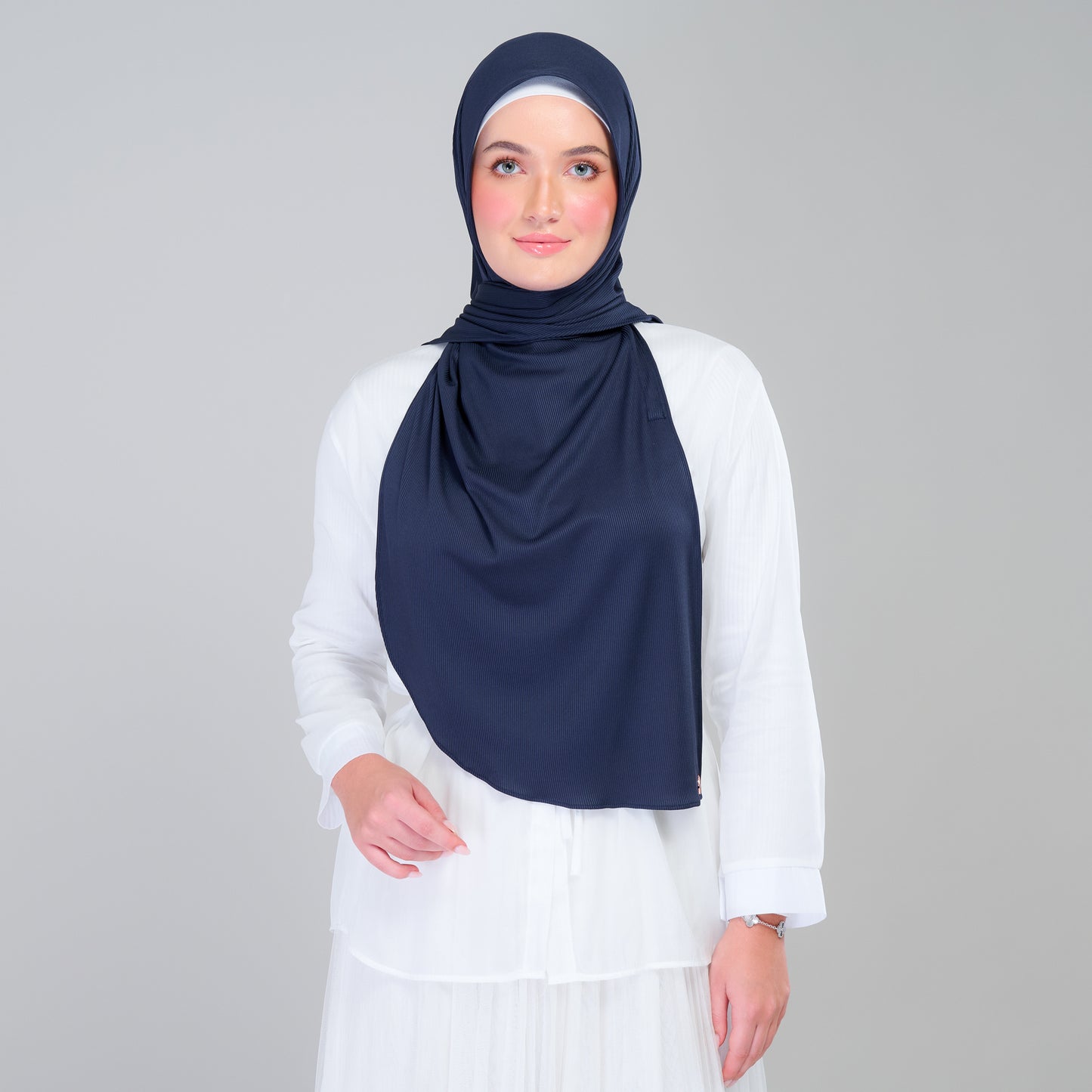 Instant Tag n' Go Shawl | Ribbed Jersey in Deep Blue