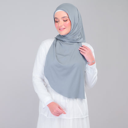 Instant Tag n' Go Shawl | Ribbed Jersey in Denim Blue