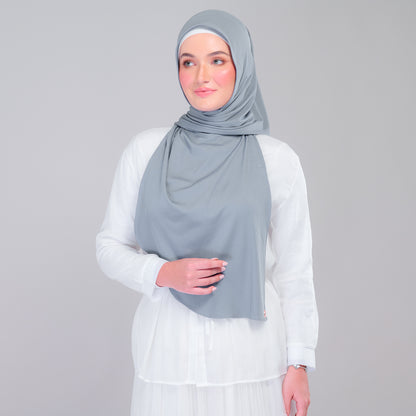 Instant Tag n' Go Shawl | Ribbed Jersey in Denim Blue