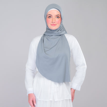 Instant Tag n' Go Shawl | Ribbed Jersey in Denim Blue