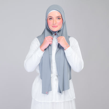 Instant Tag n' Go Shawl | Ribbed Jersey in Denim Blue