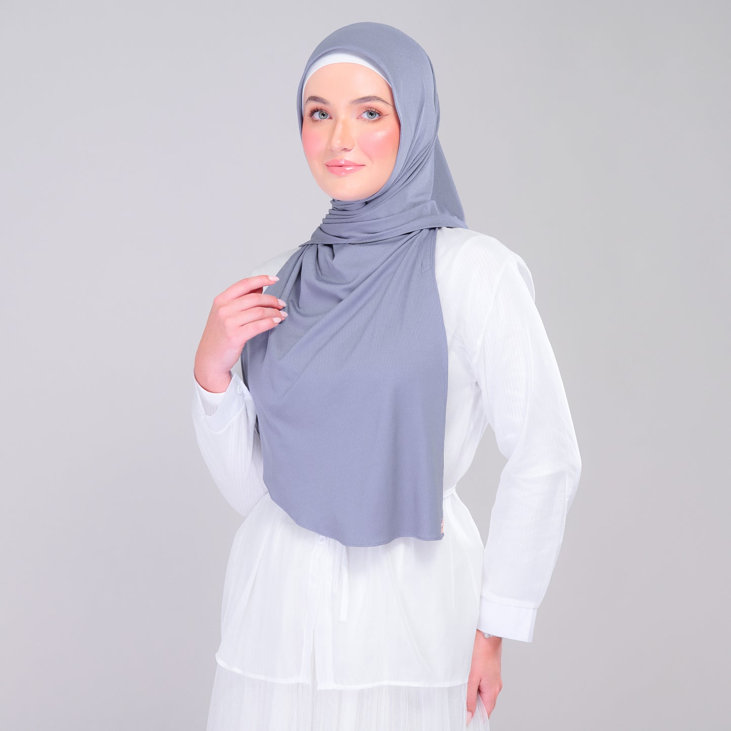 Instant Tag n' Go Shawl | Ribbed Jersey in Iron Grey