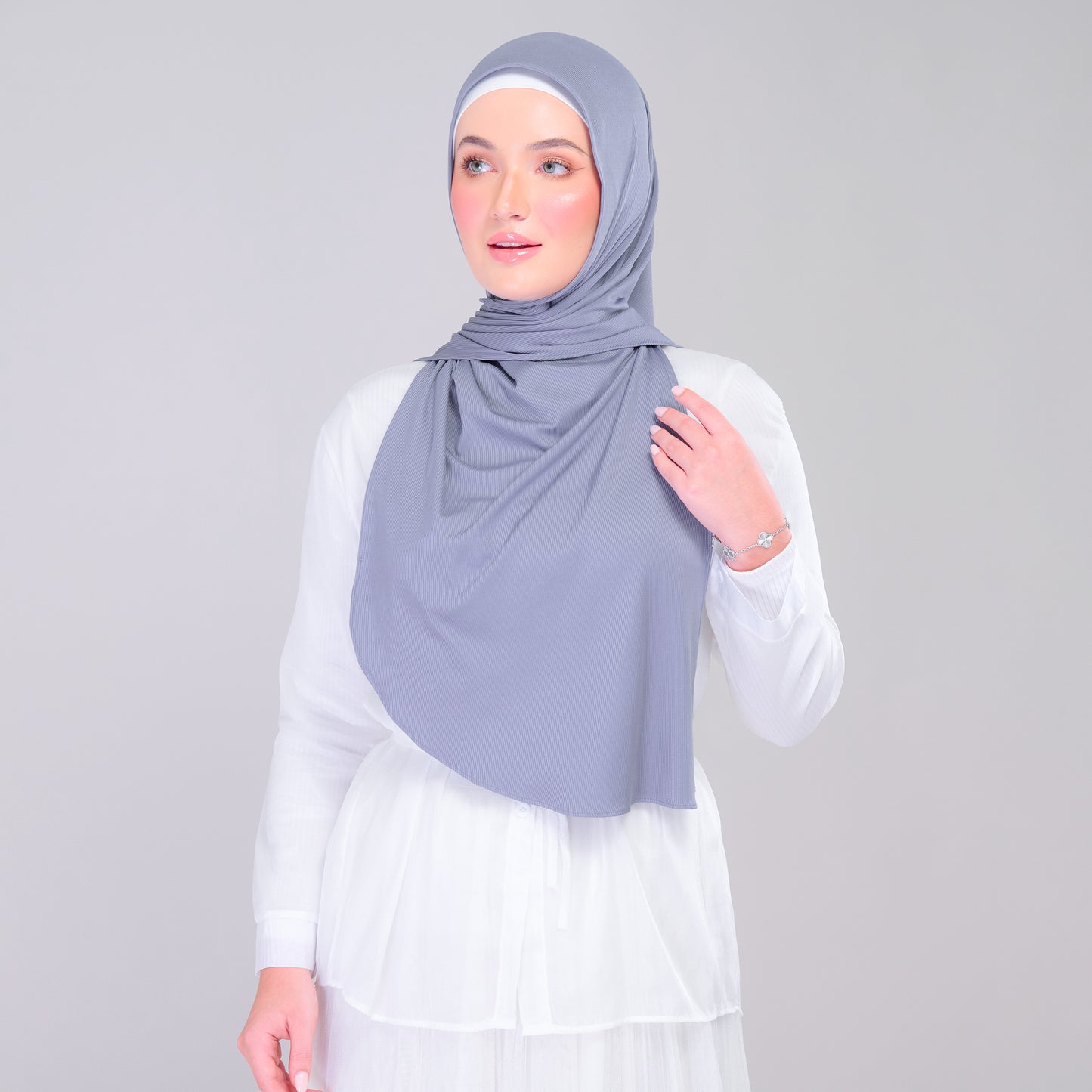 Instant Tag n' Go Shawl | Ribbed Jersey in Iron Grey