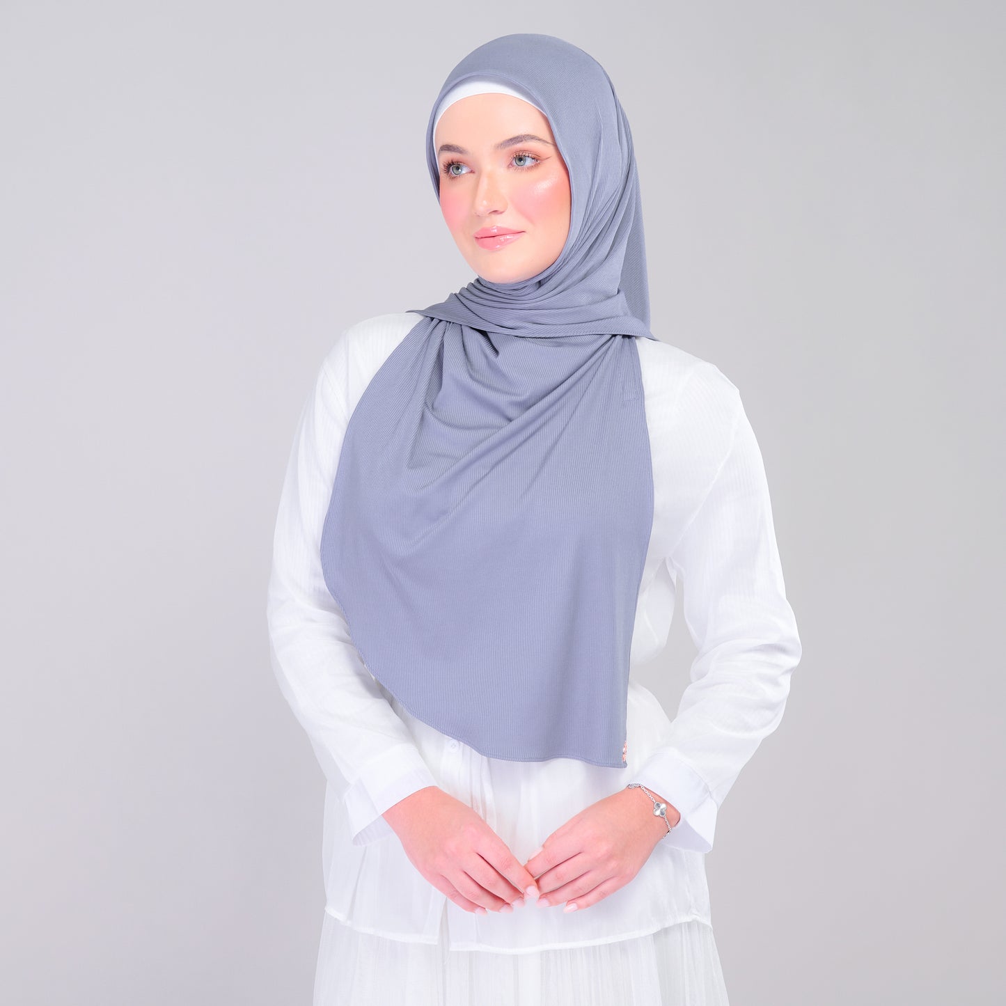 Instant Tag n' Go Shawl | Ribbed Jersey in Iron Grey