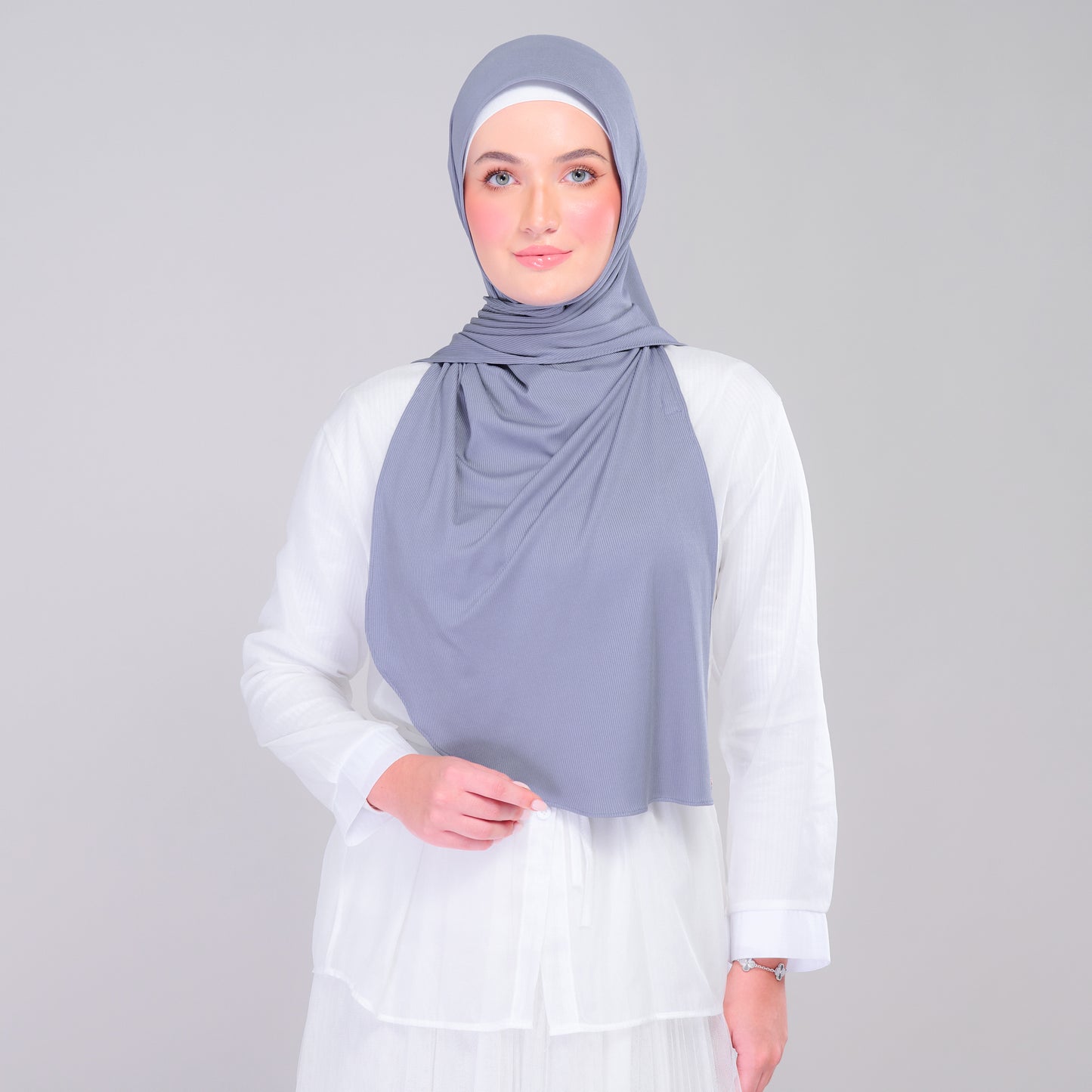 Instant Tag n' Go Shawl | Ribbed Jersey in Iron Grey