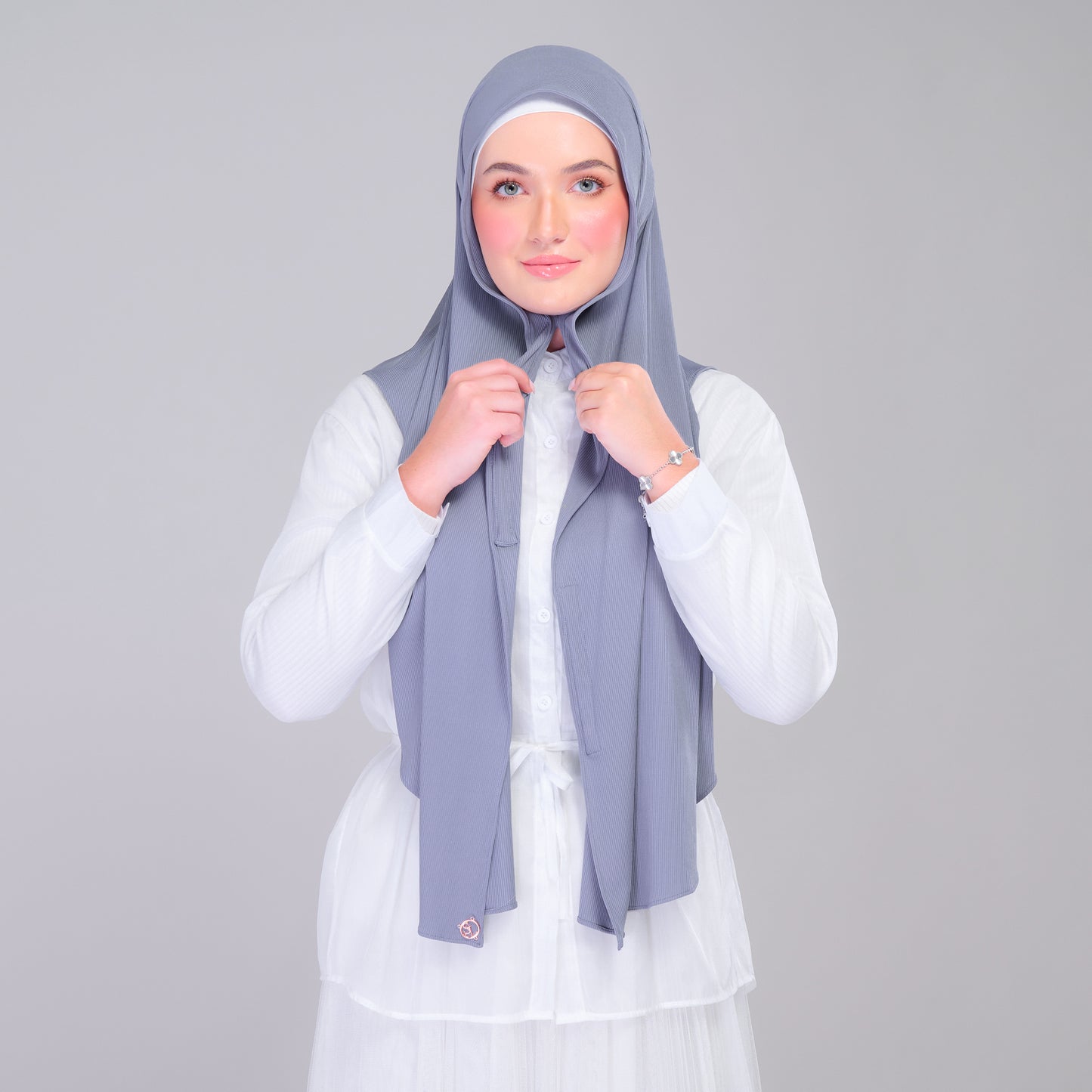 Instant Tag n' Go Shawl | Ribbed Jersey in Iron Grey