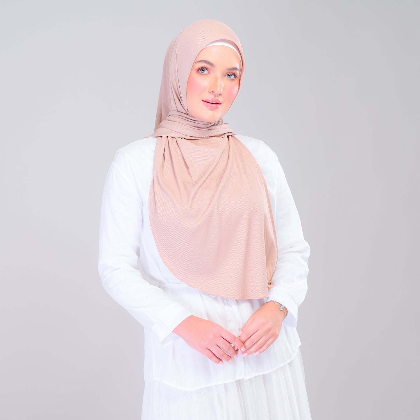 Instant Tag n' Go Shawl | Ribbed Jersey in Khaki