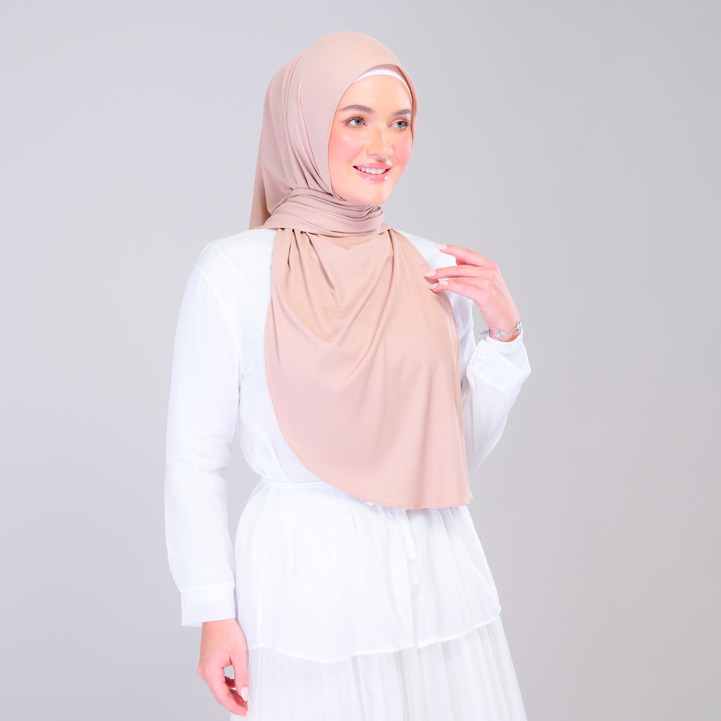 Instant Tag n' Go Shawl | Ribbed Jersey in Khaki