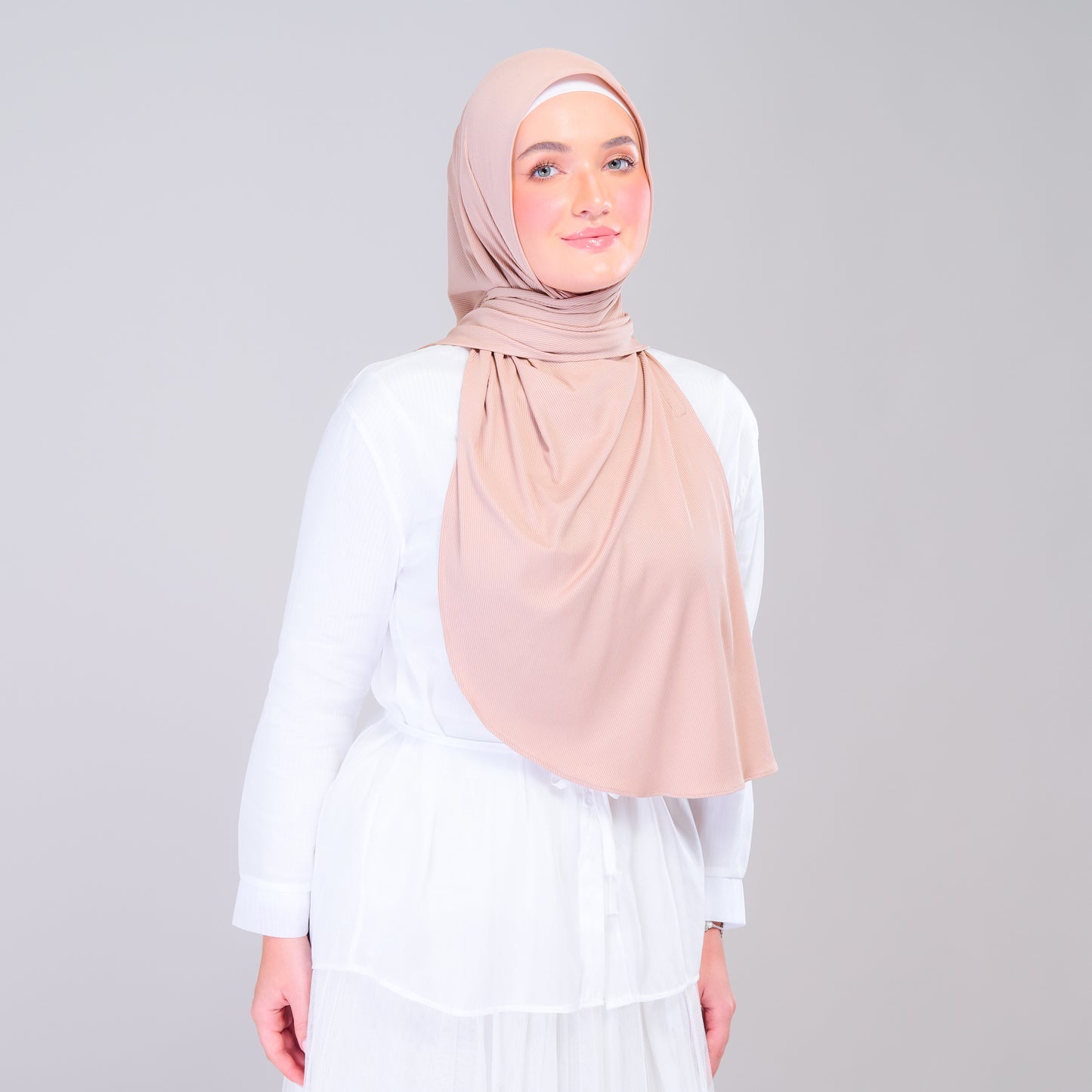 Instant Tag n' Go Shawl | Ribbed Jersey in Khaki