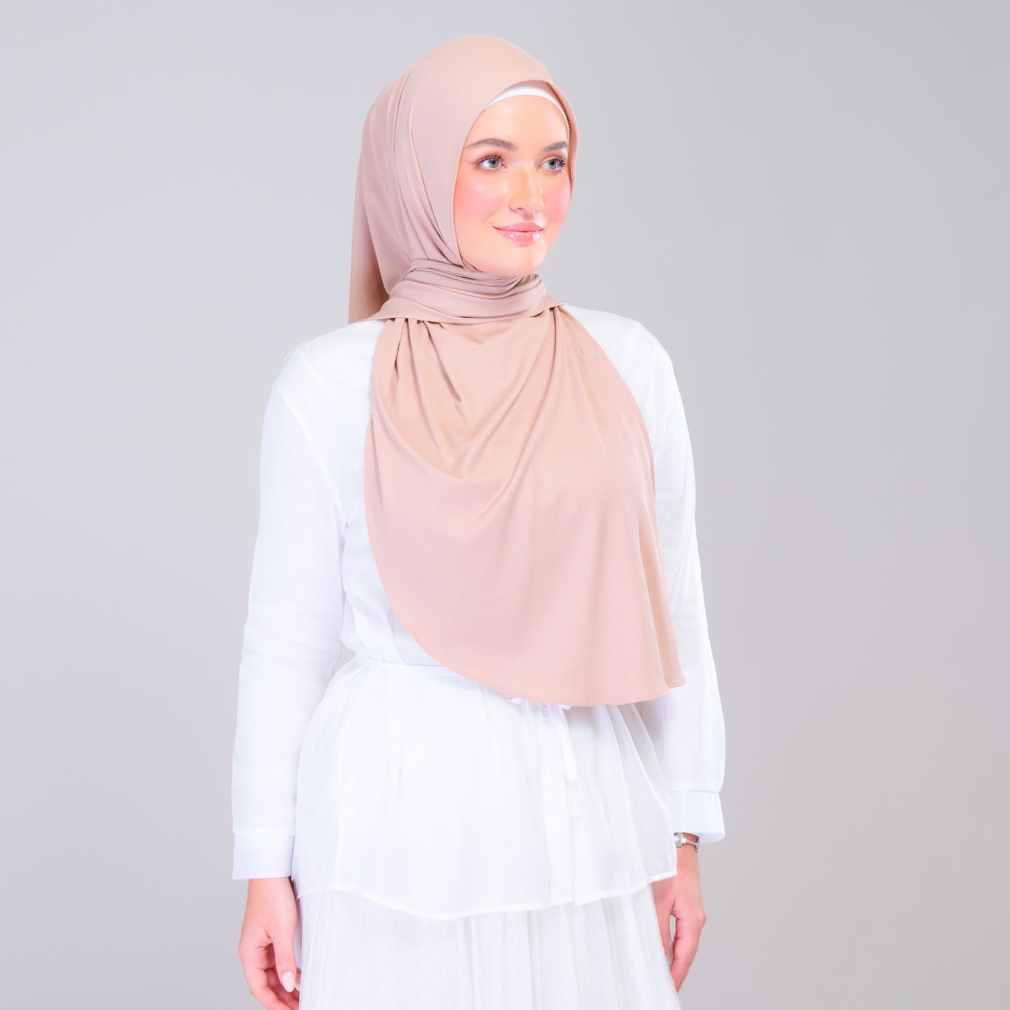 Instant Tag n' Go Shawl | Ribbed Jersey in Khaki