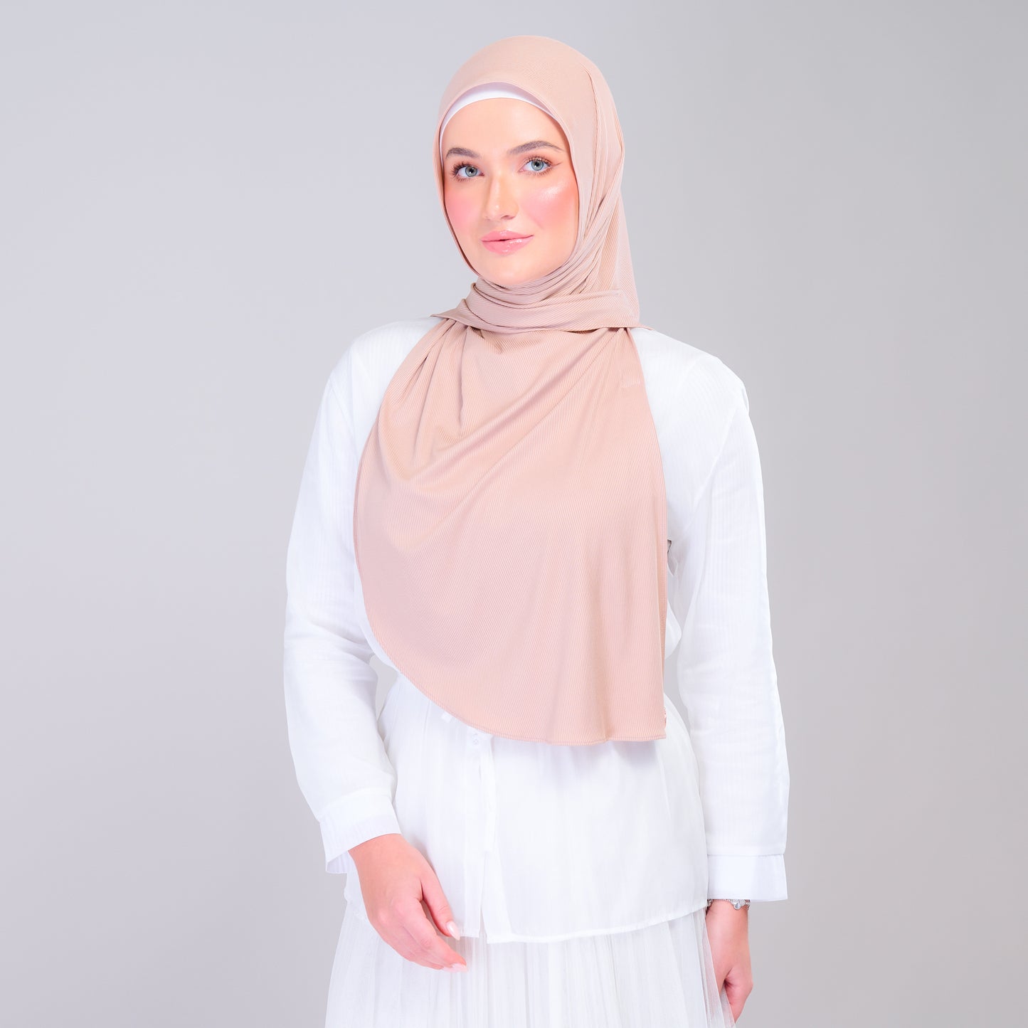 Instant Tag n' Go Shawl | Ribbed Jersey in Khaki