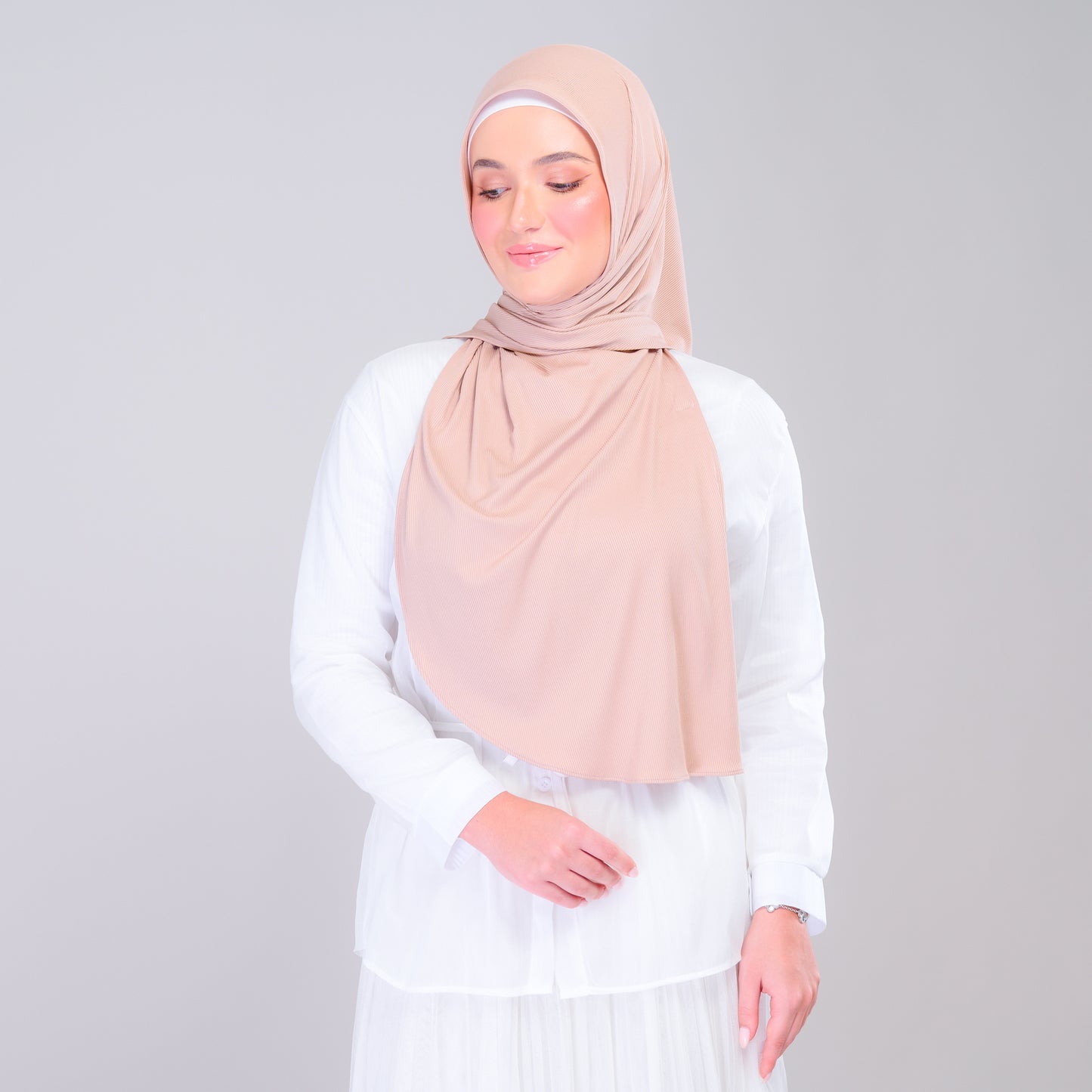 Instant Tag n' Go Shawl | Ribbed Jersey in Khaki