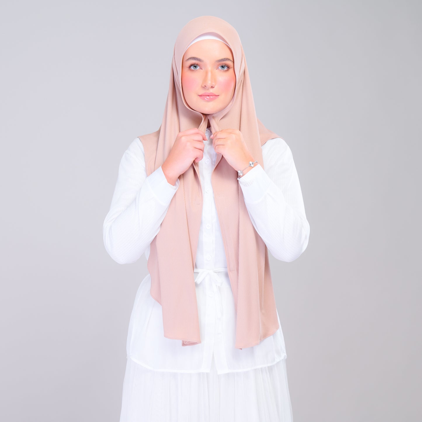 Instant Tag n' Go Shawl | Ribbed Jersey in Khaki