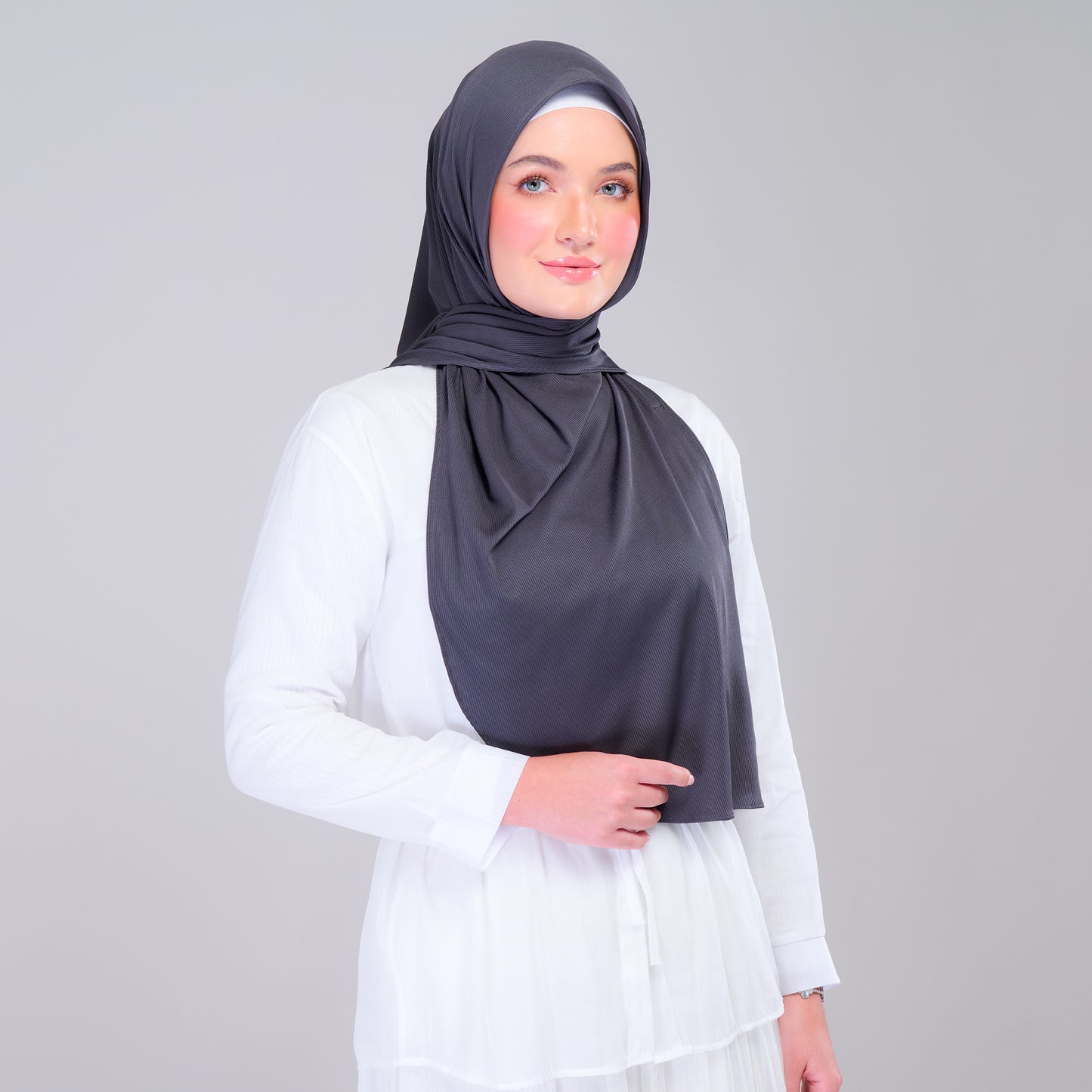 Instant Tag n' Go Shawl | Ribbed Jersey  in Metro Grey