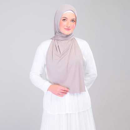 Instant Tag n' Go Shawl | Ribbed Jersey in Natural Taupe