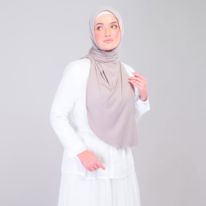 Instant Tag n' Go Shawl | Ribbed Jersey in Natural Taupe