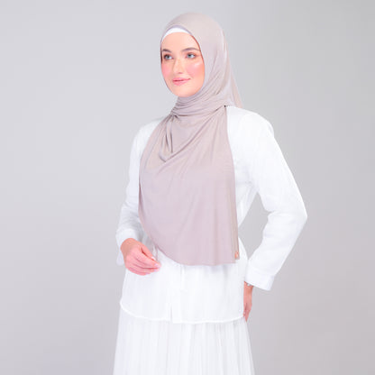 Instant Tag n' Go Shawl | Ribbed Jersey in Natural Taupe