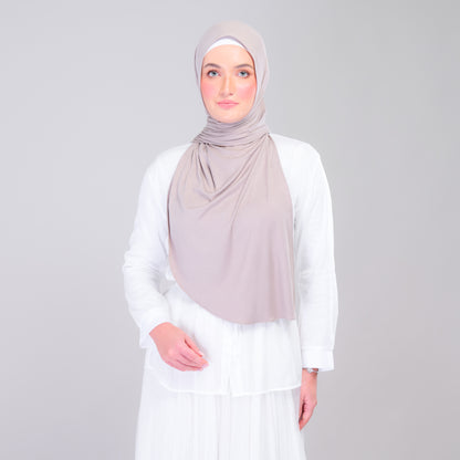 Instant Tag n' Go Shawl | Ribbed Jersey in Natural Taupe