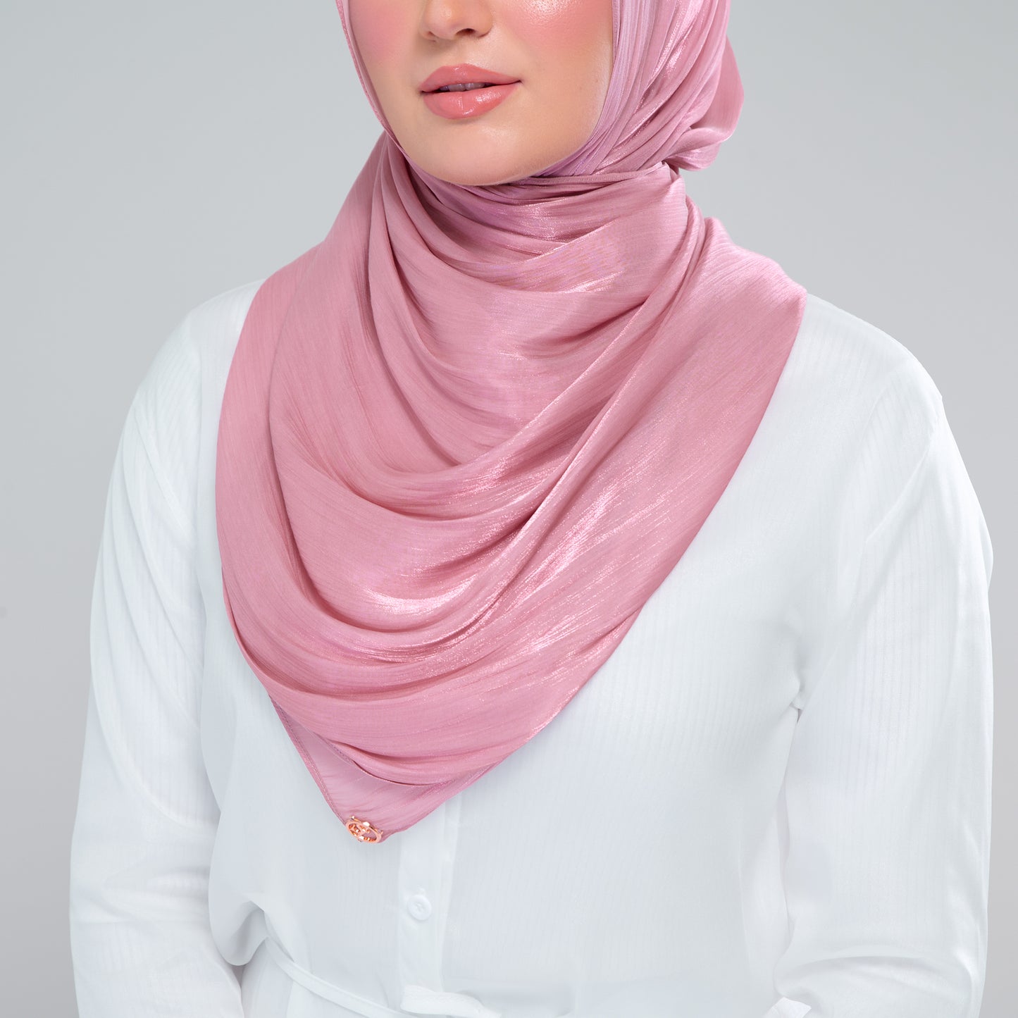 'NEW' Raia Shawl | Ironless Shimmer in Dusty Rose